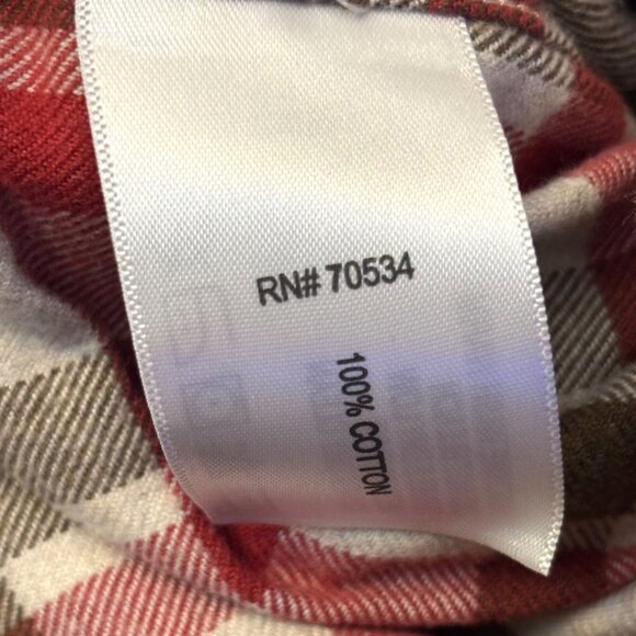 Orvis Lodge Flannel Shirt XL Plaid Red Brown Collared Button Up 100% Cotton - Picture 5 of 5